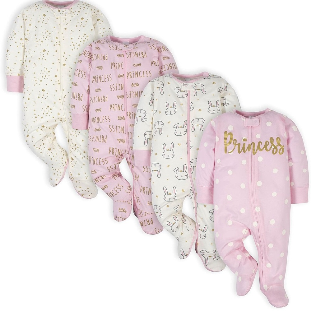 NEW-Gerber Baby Girl 4 onesies